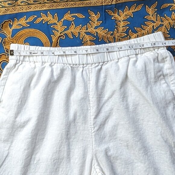 Linen straight-leg ankle pants white small EUC Banana Republic - Picture 4 of 8